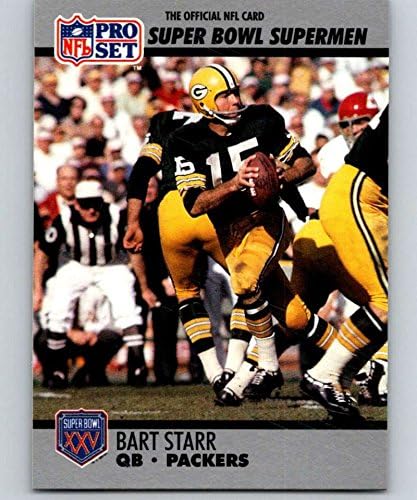 1990 Pro Set Super Bowl 160 Football #36 Bart Starr Green Bay Packers Official Standard Sized NFL Trading Card