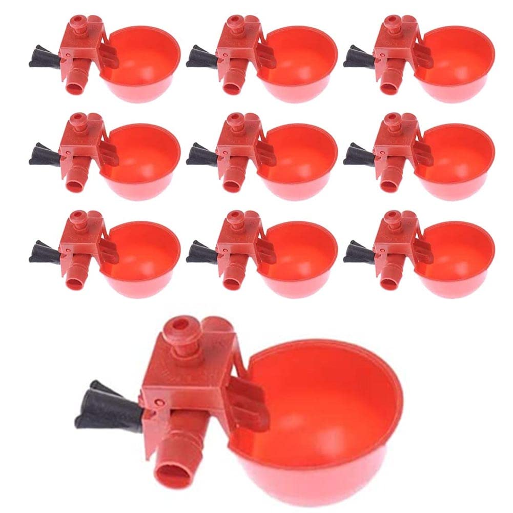 10Pcs Chicken Water Drinking Cups Automatic Feeder Poultry Coop Chicken Duck Fowl Drinker