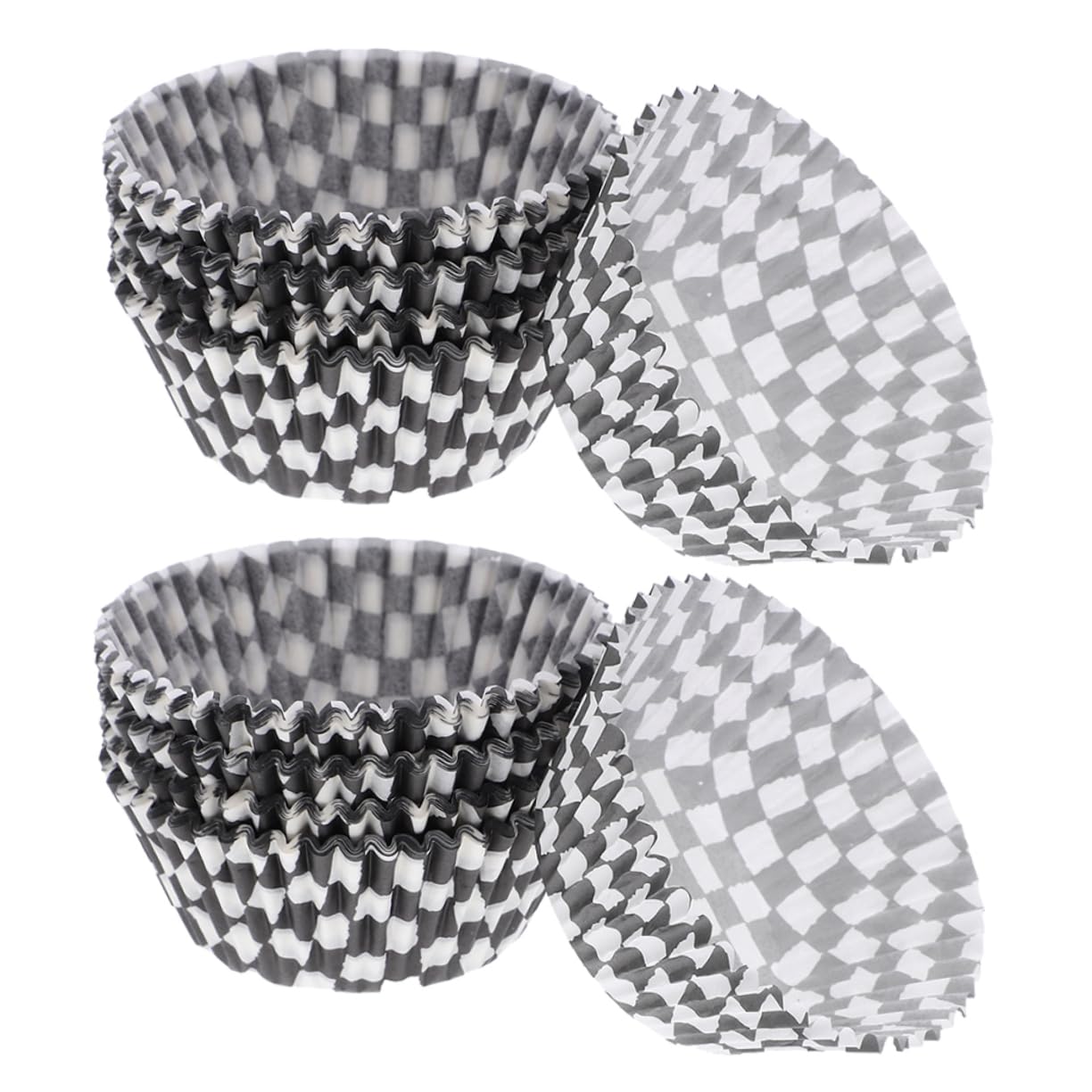 Cabilock 5 Juegos Bandeja De Pastel A Cuadros En Y Tazas De Magdalenas Moldes Para Muffins Moldes Para Pequeños Soportes Para Papel 200 Uds * 5