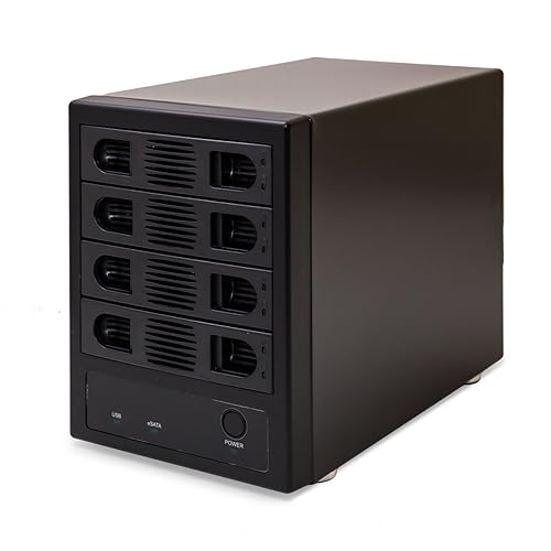 Syba SY-ENC50104 4 Bay 3.5” SATA III HDD Non-RAID Enclosure – Supports USB 3.0 & eSATA Interface, Black