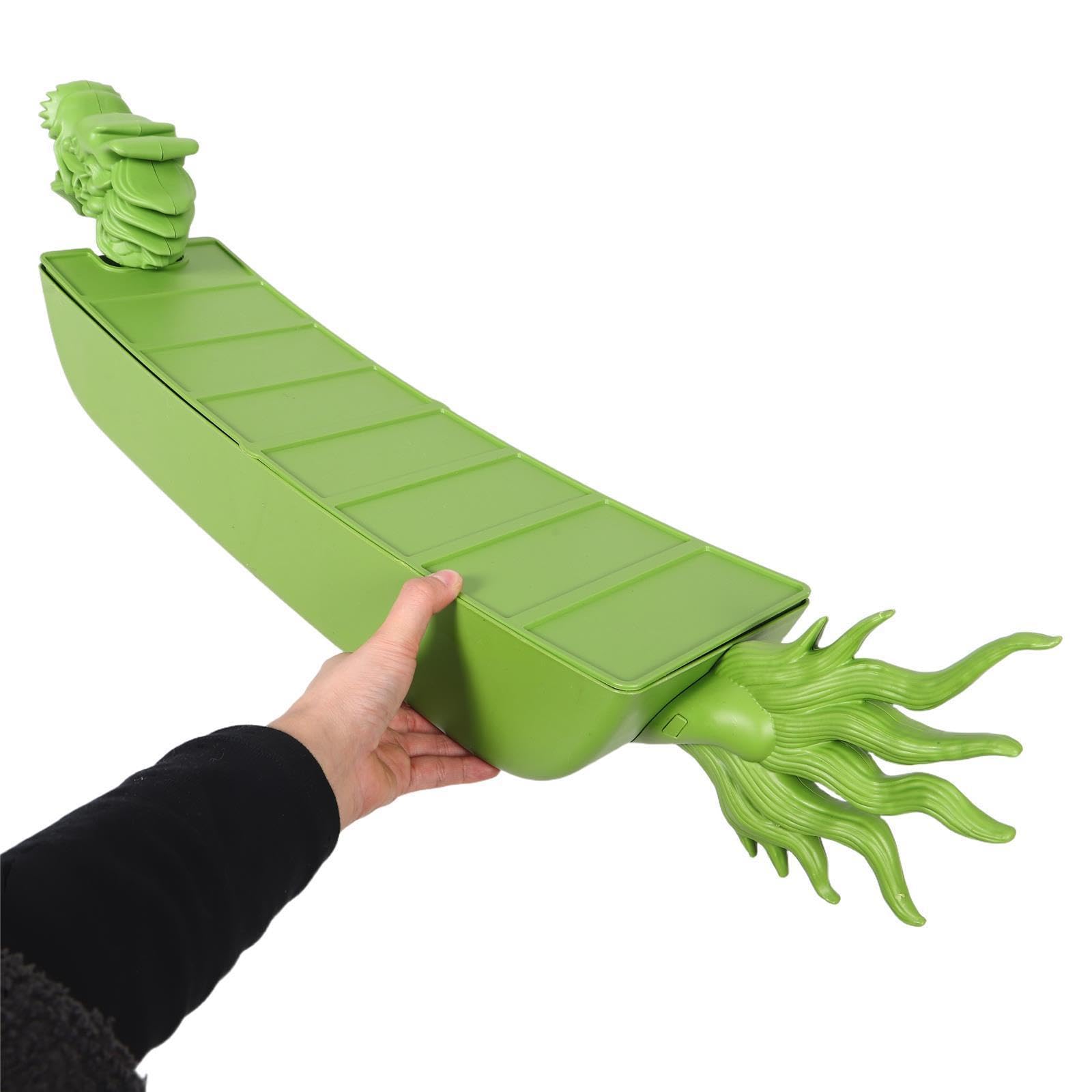 iplusmile Bandeja para Servir Forma de Barco Dragón para Zongzi | Verde, Plástico, 80x20x15cm, Apta para Snacks y Fruta, para Fiestas y Cenas Familiares