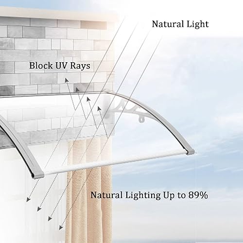Miniatura 6 de WIGING Toldo para ventana, 15.7 x 23.6 in, 23.6 x 31.5 in, puerta delantera, al aire libre, jardín, porche, patio, cubierta para protección UV,