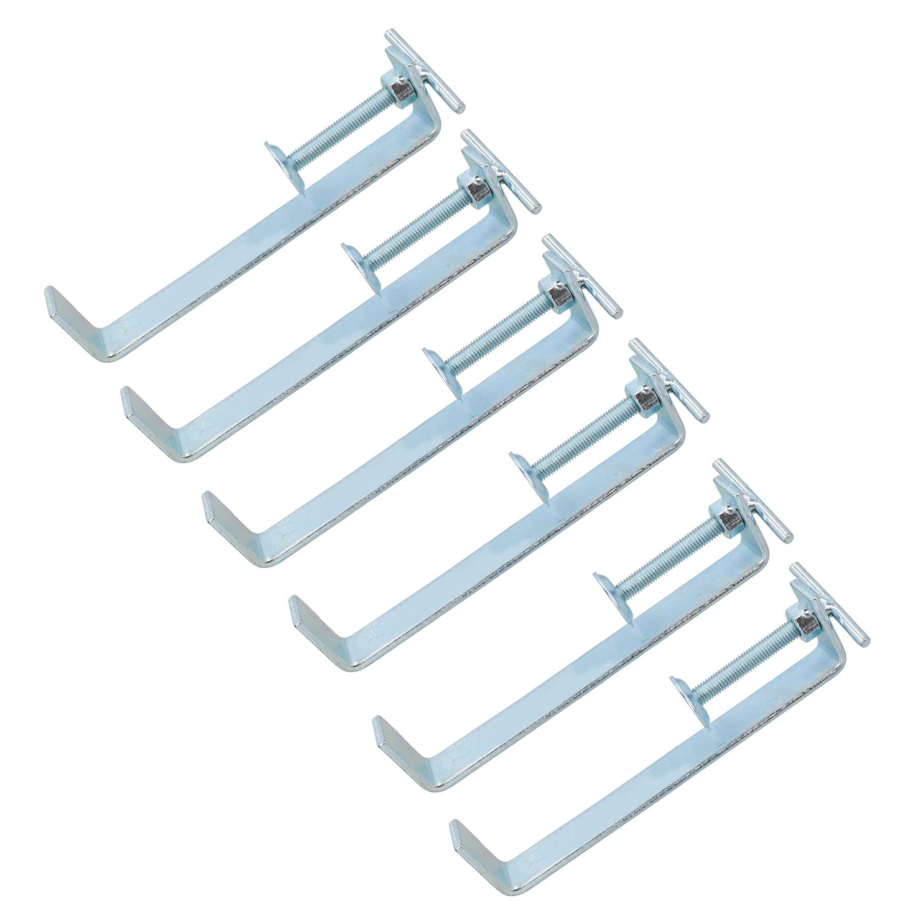 Ab Tools Silver 200Mm Bricklaying Profile Clamp Holder Fastener Carpentry Internal Wall Clamps 6Pk