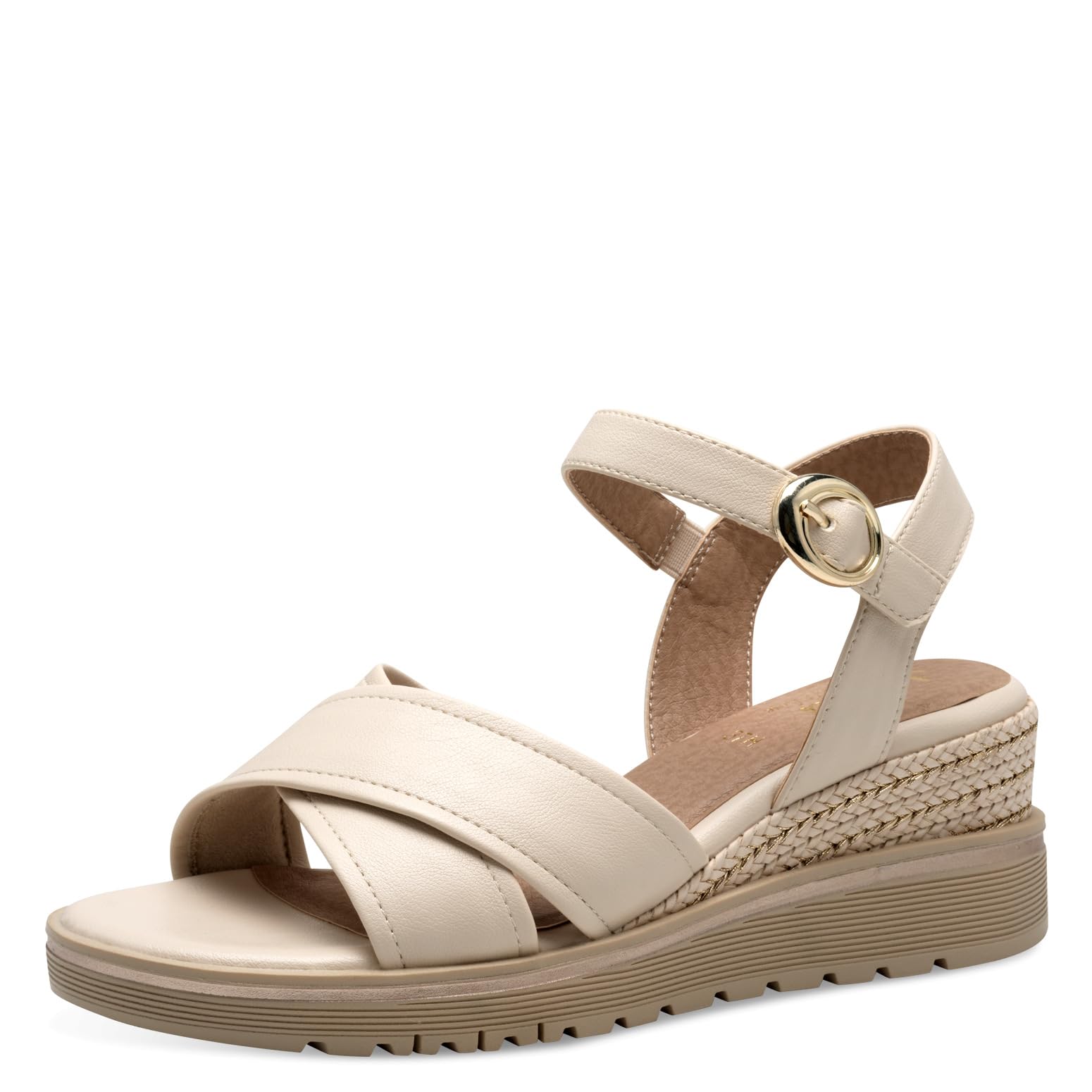 Jana Women’s Sandals with Wedge Heel Summer Vegan, Beige, 6,5 UK