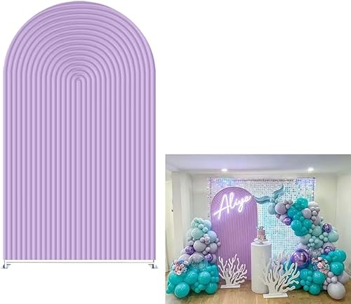Cubiertas de fondo de arco onduladas moradas de 3 x 6 pies, cubiertas de paneles arqueados para bodas, fiestas de cumpleaños, decoración de