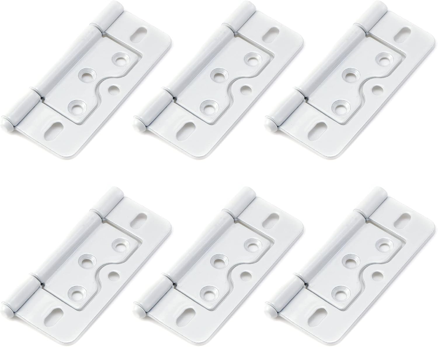Wealrit 6 PCS Self Closing Door Hinges Gold Heavy Duty Gate Hinge Non-Mortise Hidden Hinges Bifold Door Closer Exterior Screen Hardware with Screw for Home, Corner Cabinet Doors, Wood