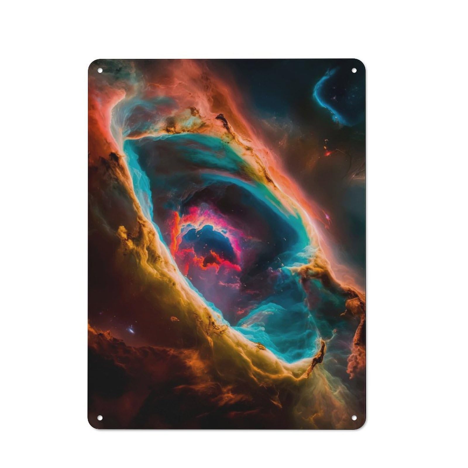 Junmoney Cosmic Vortex Industrial Metal Wall Decor 40X30cm, Metal Wall Sign For Tool Room, Garage, Studio Or Home Bar