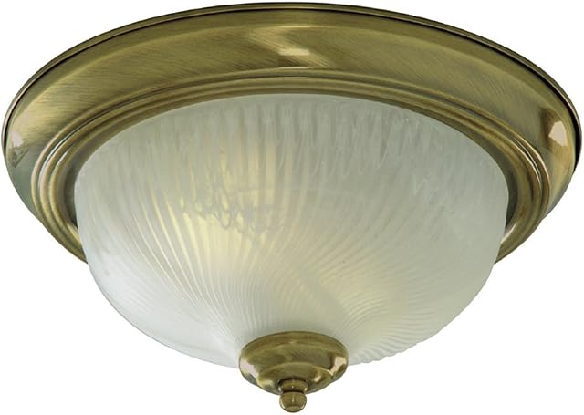 Antique Brass Finish Flush Ceiling Light, 7622-11AB