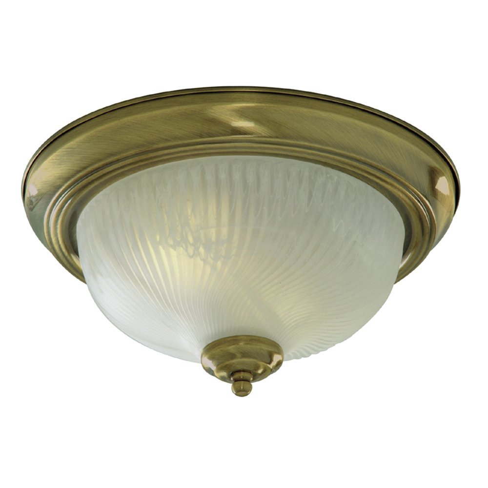 Searchlight Lighting Antique Brass Searchlight Finish Flush Ceiling Light, 7622-11Ab