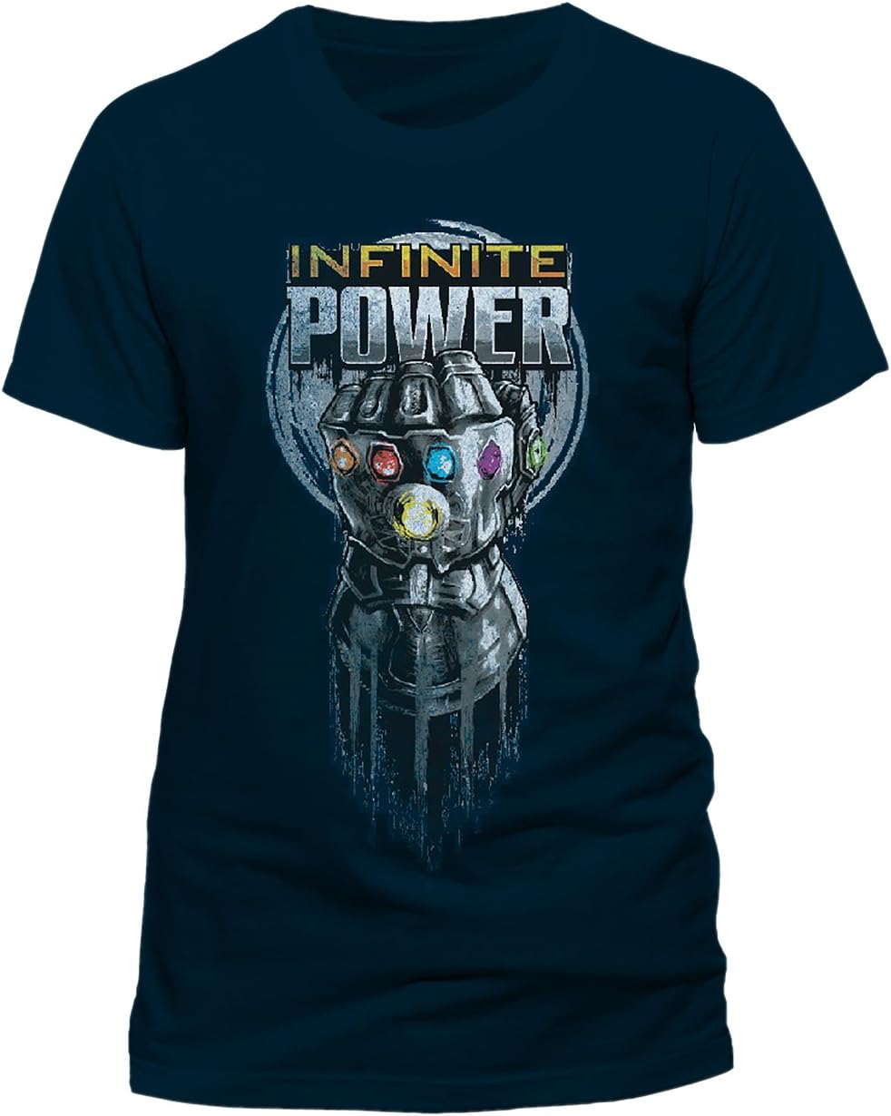 Avengers Infinity War Infinite Power Gauntlet Official Marvel Blue Mens T-Shirt