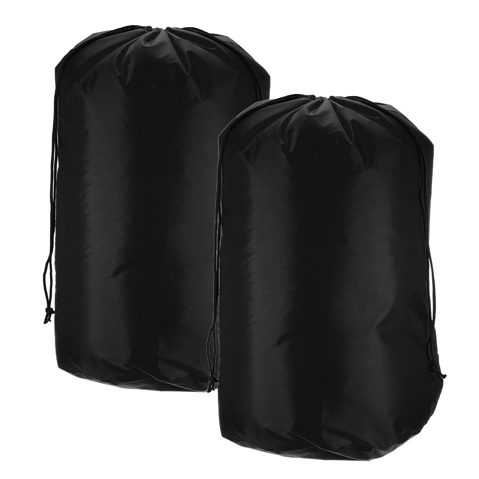 YELARXI Stuff Sack, Waterproof Ditty Bags Storage Sacks Portable Outdoor Ultralight Drawstring Dry Stuff Bag Gear with Toggle 14x27In & 2Pcs & Black for (Backpacking Camping Traveling)