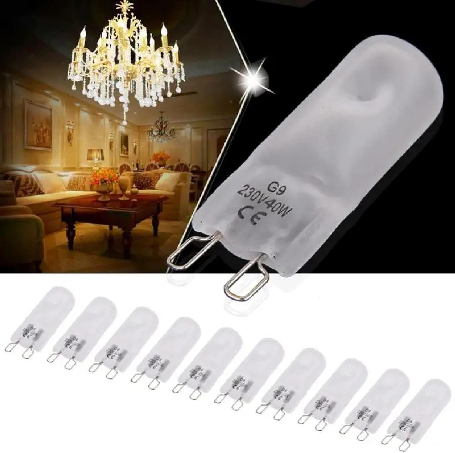 Frosted G9 Halogen Bulbs 10-Pack - 25W/40W/60W 230V 2800K - 2-Pin Oven & Appliance Capsule Bulbs 20W 230V 20PCS