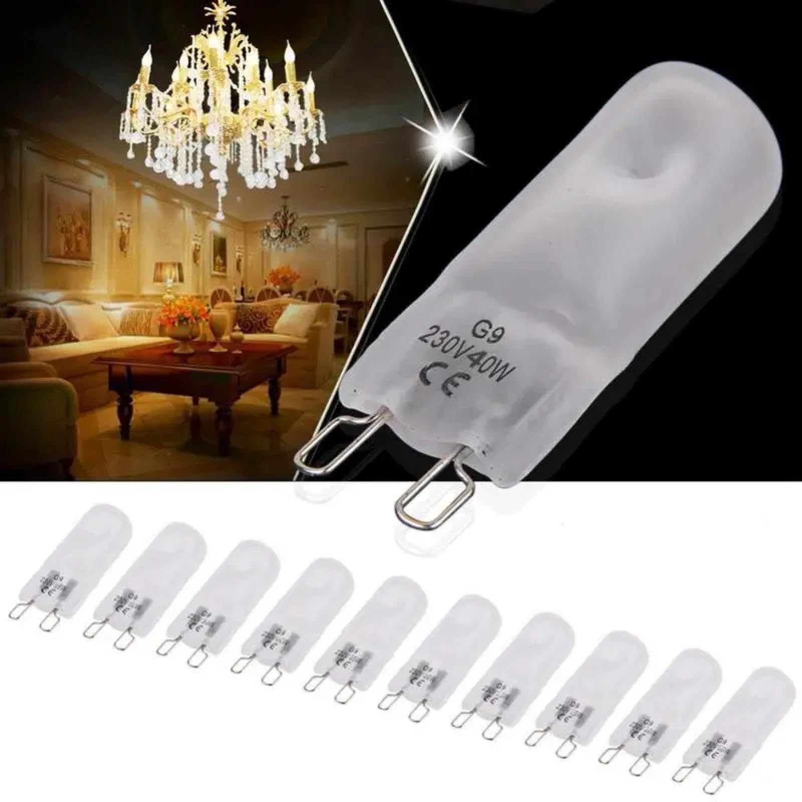 BLOMDE G9 Frosted Halogen Bulb 230V 25W 40W 60W, 2-poliger Sockel mit Kugel eingesetzte Kapsel, 10 Stück. 20W 230V 20PCS