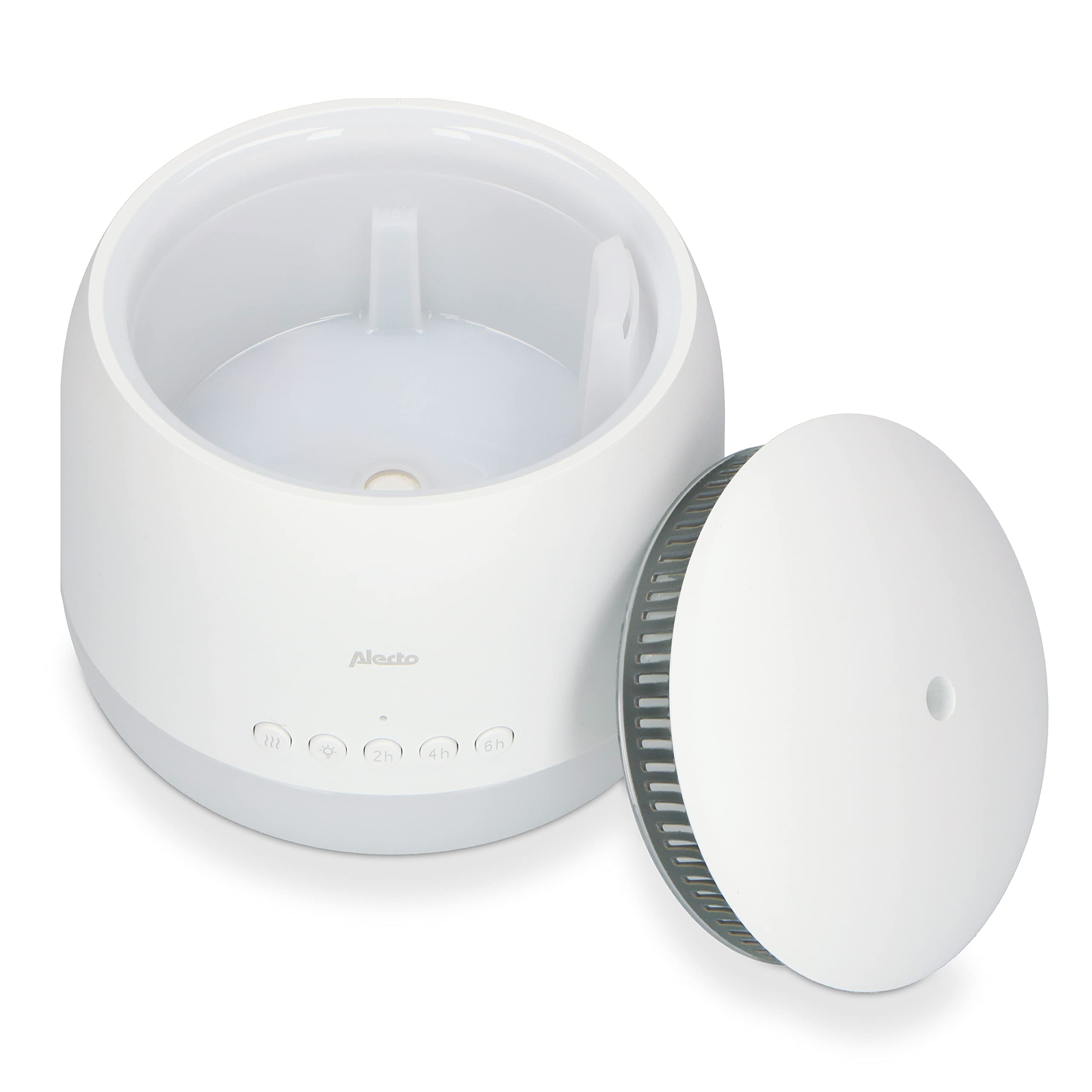 Alecto BC23 - Difusor de aroma para habitación de los niños - Humidificador 3 en 1 para habitación del bebé - Silencioso, ideal para un sueño sin problemas - Sin ojos secos o estímulos de tos - Blanco