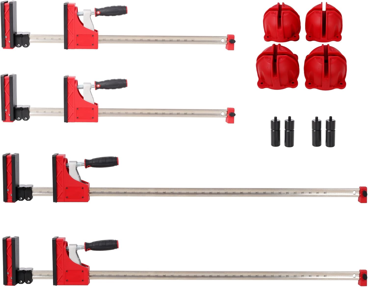 12PCS Parallel Clamp Kits – 24" & 40" Clamps, Bench Dogs, and Framing Blocks for Woodworker Tools and DIY Projects