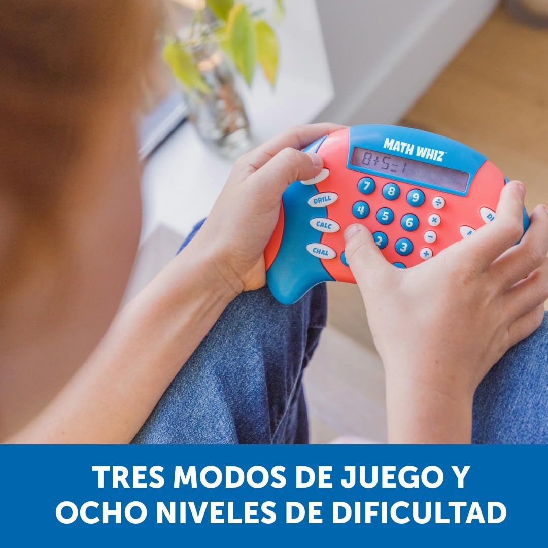 Learning Resources Math Whiz Juego electrónico de matemáticas portátil 6+ años Suma Resta Multiplicación División Calculadora niños