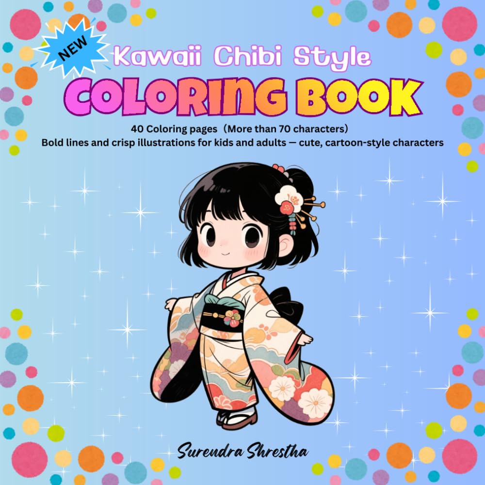 Coloring Book : Kawaii Chibi Style: 40 Coloring pages（More than 70 characters）