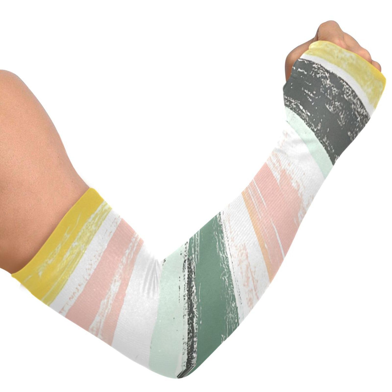 PaChyLuu Color UV Sun Protection Arm Sleeves Cooling Compression Arm Sleeves with Thumb Hole for Men Women Golf Volleyball