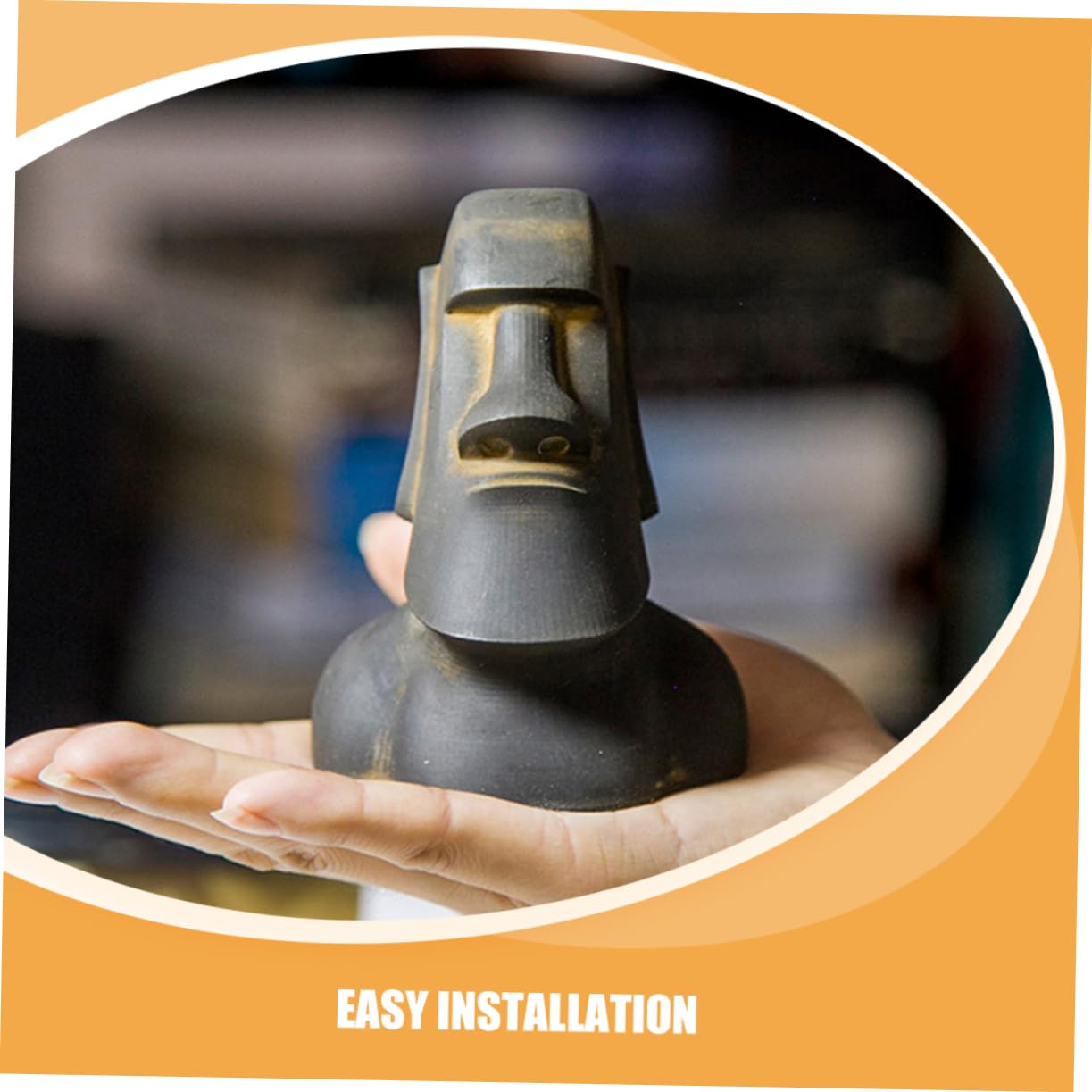 BESTYASH Statua Moai Decorativa in Resina Miniatura Scultura Isola per Giardino e Ufficio Ornamentazione Tiki per e Design per Interni ed Esterni