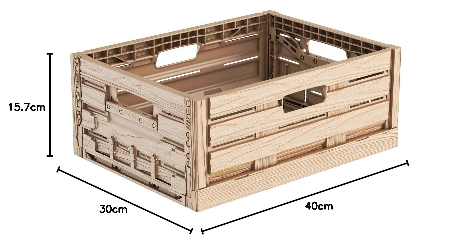 10x Faltbox im Holzdesign 40x30x16 * Klappbox für Obst, Gemüse * Obstkiste Gemüsekiste Holz Optik