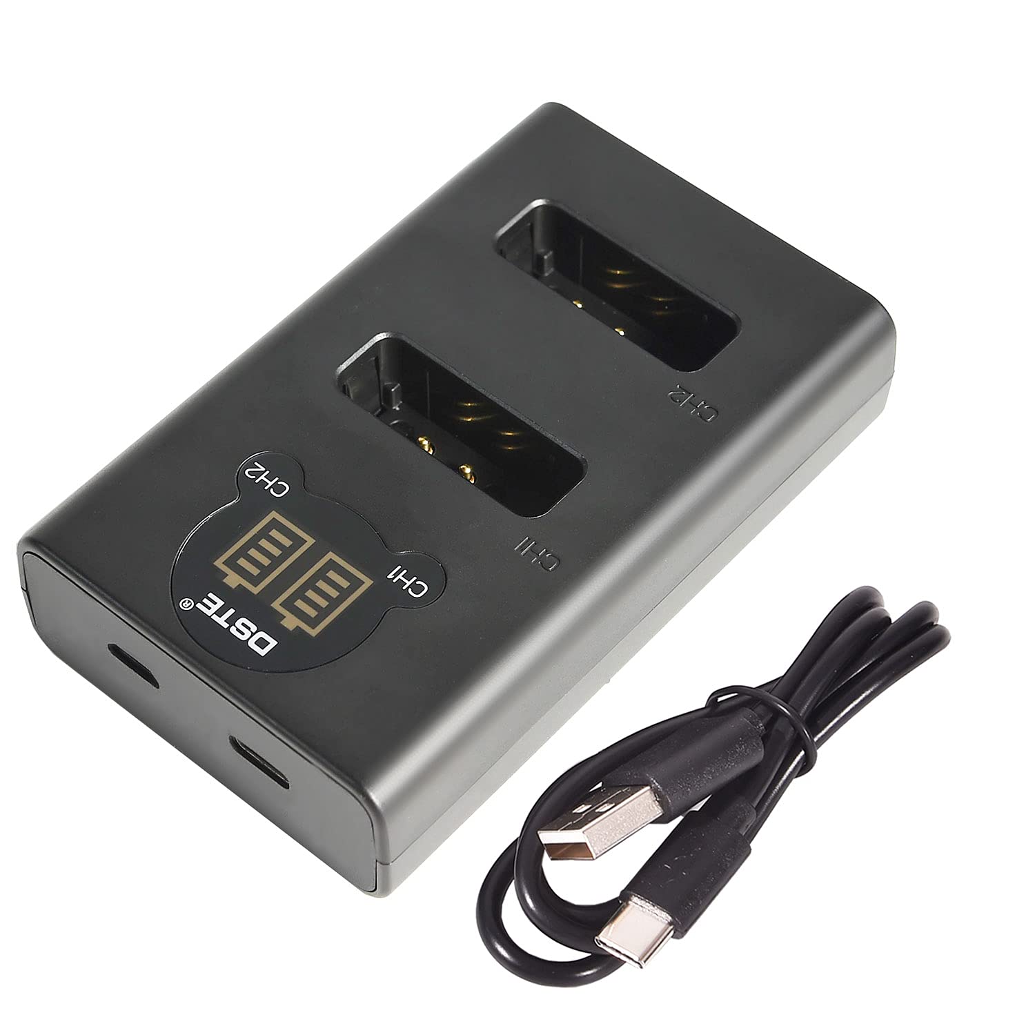 QIAO JIN LIN DSTE Dual USB Charger with LCD Display Compatible for Canon NB-13L NB13L Battery