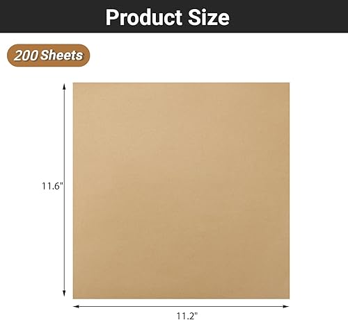 Miniatura 2 de EUSOAR Papel de carnicero para servicio de alimentos, 200 hojas de papel de embalaje de jabón de 11.6 x 11.2 pulgadas, envolturas de sándwich