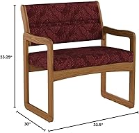 Vista 64 de Wooden Mallet Valley Bariatric Guest, Silla base de trineo, roble mediano