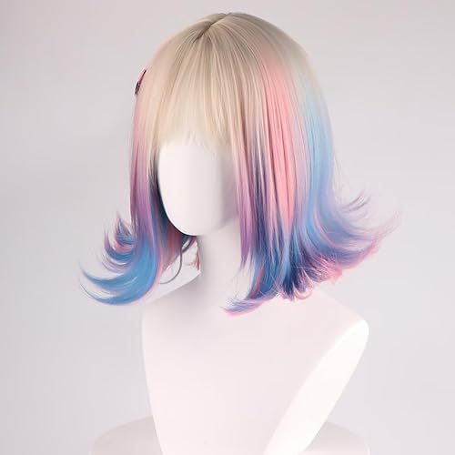 Miniatura 9 de COSPLAZA Pelucas de cosplay de moda corta azul anime pelo elegante mujer fiesta peluca