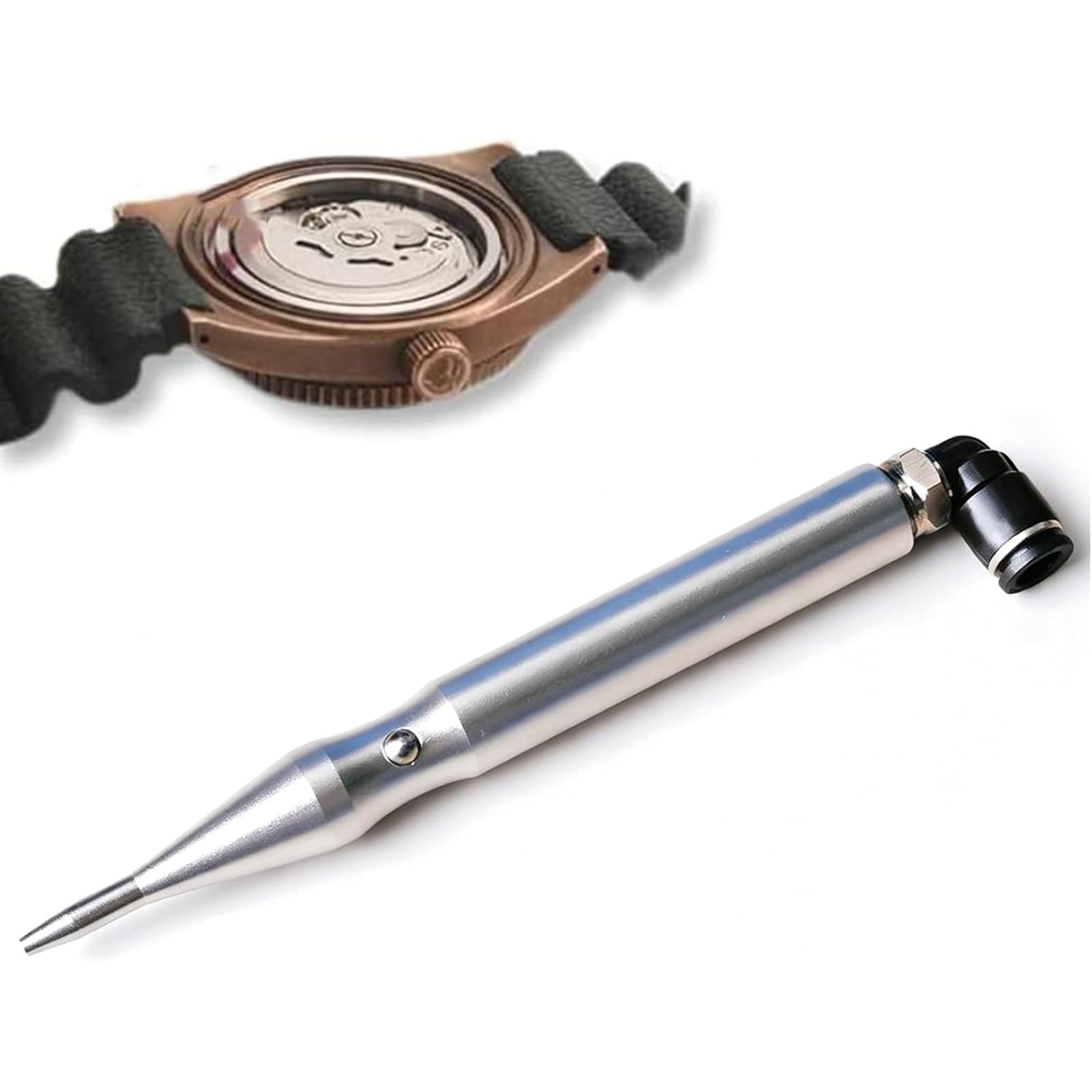 jcwwolk Watch Repair Air Duster Pen, Pneumatic Dust Blower Tool, Inline Airflow Regulator, Ideal for Watch, Phone & Precision Electronics Cleaning ﻿