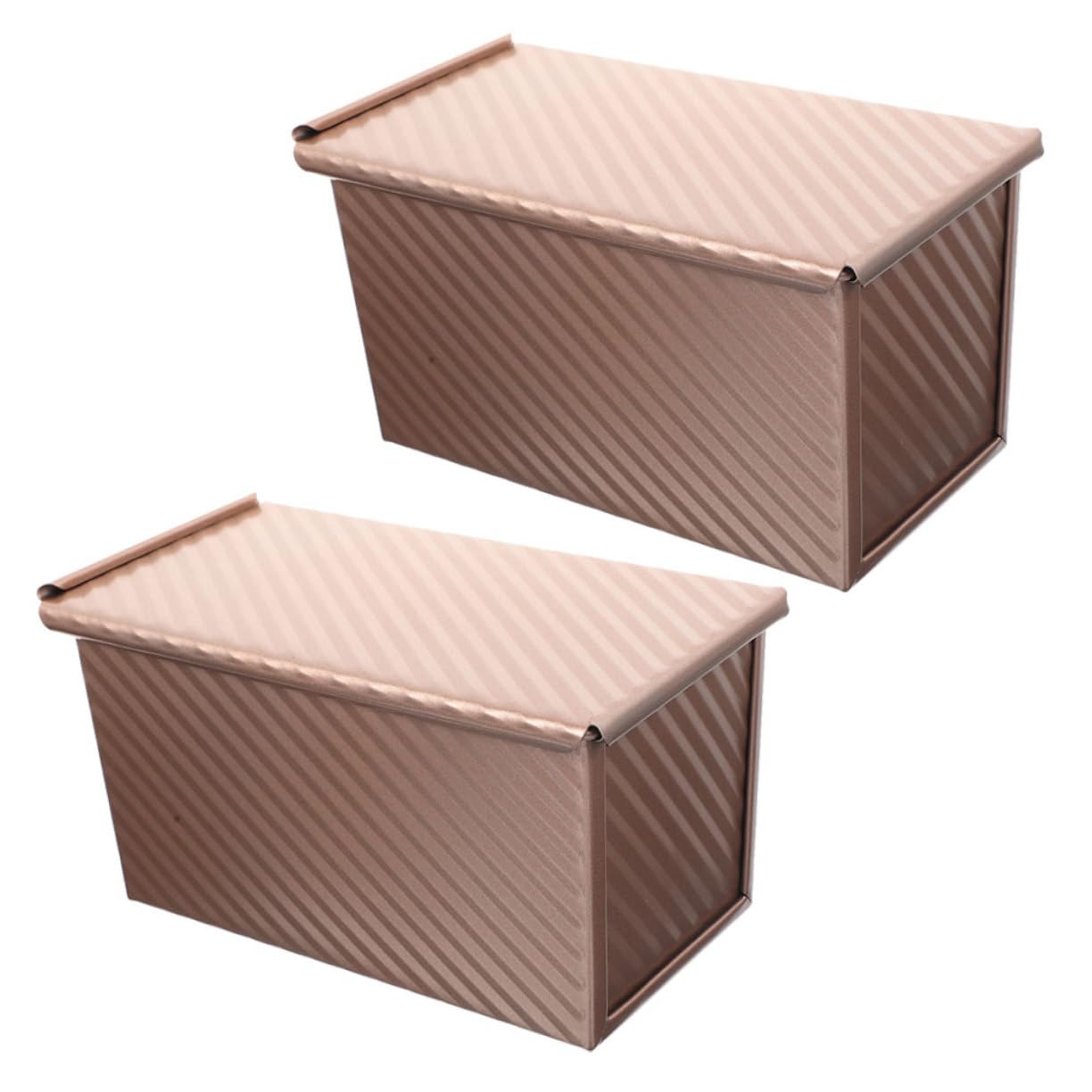 Brotbackform 25cm mit Deckel aus Kohlenstoffstahl 2 Stück-pack Rechteckig Sicher in Anwendung Leicht zu Reinigen für Brotliebhaber