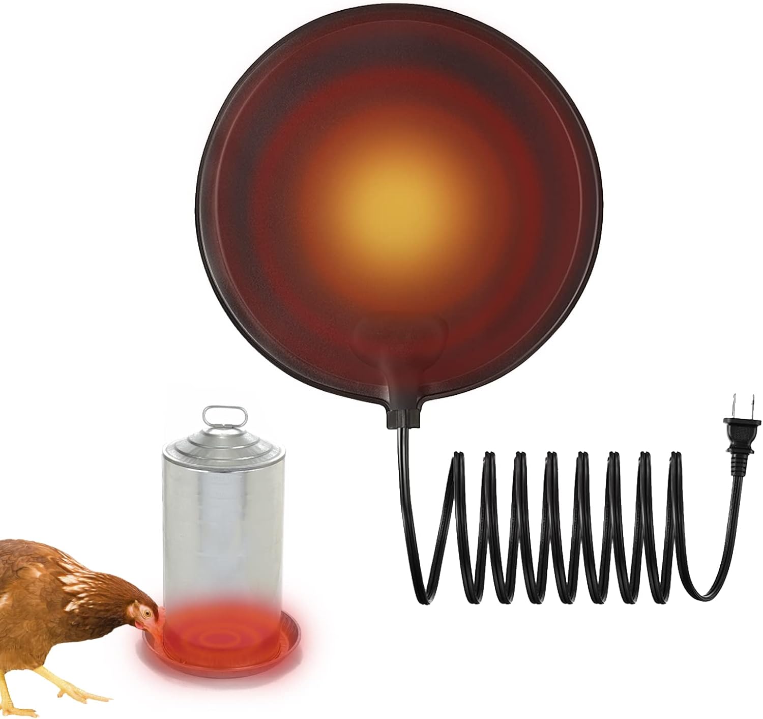 EPMANN Chicken Water Heater for Outdoors Winter, 30w Submergible Thermostatic