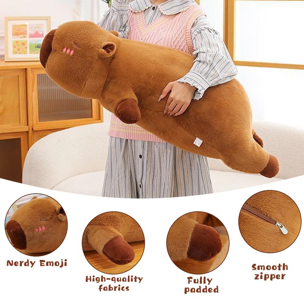 Capybara Pluszowa Zabawka Długa, 50 cm, Śliczna Przytulanka Capybara, Ogromna Poduszka, Super Miękka Zabawka Dla Dzieci I Dorosłych, Dekoracja Domu