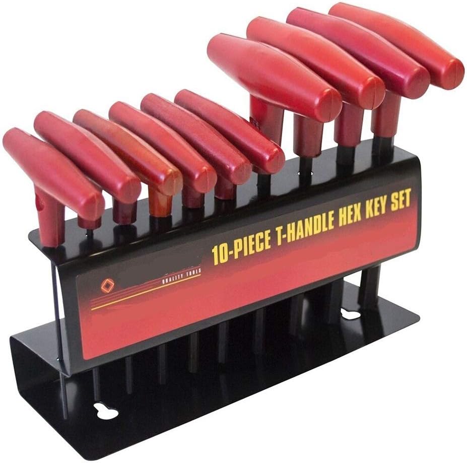 Heavy Duty 10PC AF Imperial T Handle Allen Key Allan HEX Key Wrench T