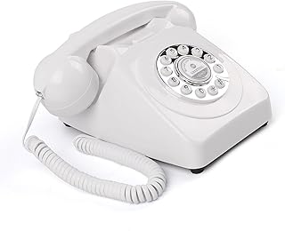 Retro Landline Phone Guestbook Wedding, Audio Guestbook Telephone, Desk Telephone for Anniversaries Birthday Wedding Party Gathering, Audio Guest Book Phone (Color : White)