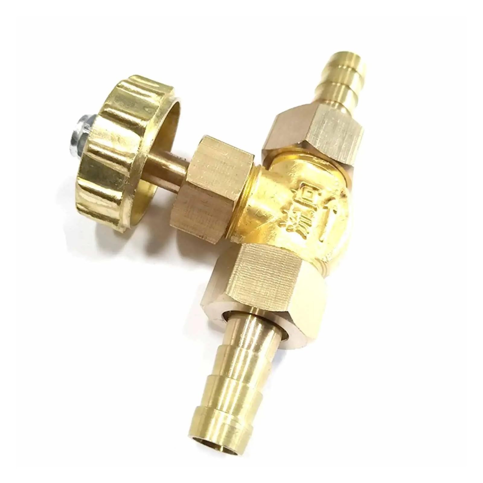 Vanne de commande de gaz droite à aiguille avec embout cannelé 8 mm