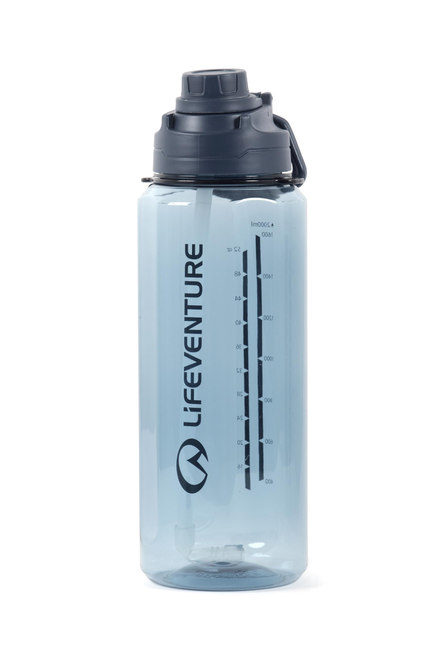 Lifeventure 2 Litre Tritan Flask for Hiking, Camping, Outdoor Sports, Made From BPA-Free Material, Leak-Proof, Screw-Top Lid, With Side Volume Measurements