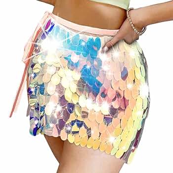Amazon.com: Zoestar Sequin Skirt Sparkly Belly Dance Skirts