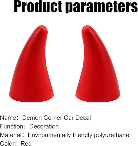 Miniatura 3 de gunhunt 2 piezas de decoración para techo de automóvil, calcomanías 3D de cuernos de diablo, calcomanía protectora anticolisión, calcomanía de