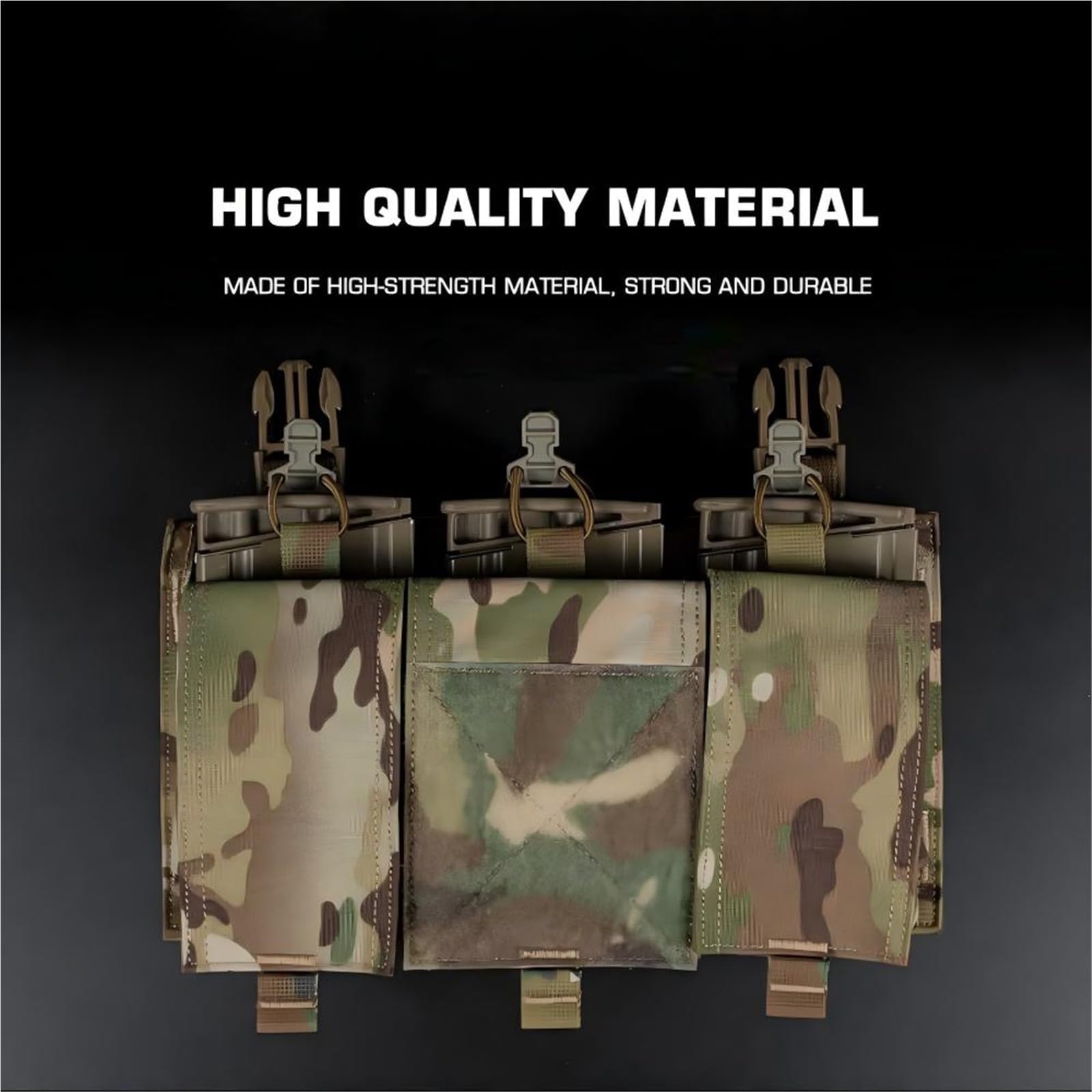 Pochette Triple Chargeur 7.62x51, Panneau Avant Molle pour Gilet Pare-Balles Et Harnais, Compatible avec Chargeurs De Fusil Standard, Équipement Tactique