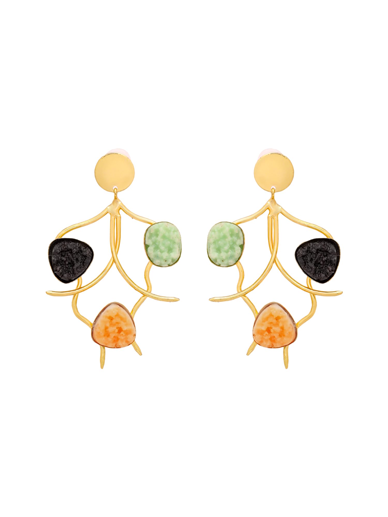 Yellow Chimes Dangler Earrings For Women | Fashion Golden Women Earrings | Multicolor Stone Studded Gold Plated Drop Earrings For Girls | Birthday Gift for Girls Anniversary Gift for Women (B0D95QZXZV) Amazon Price History, Amazon Price Tracker