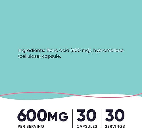 Miniatura 7 de Nutricost Ácido bórico 600 mg, 60 cápsulas - Supositorio vaginal - Sin OMG - para mujeres