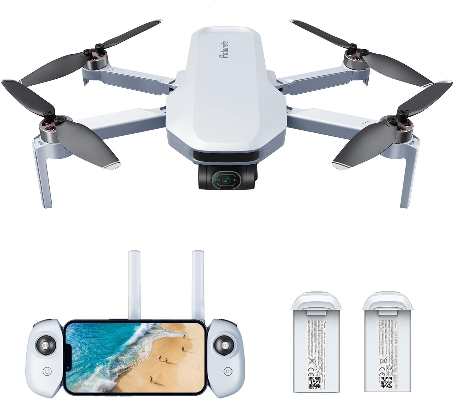 Potensic ATOM 3Axis Gimbal 4K GPS Drone, Standard Kit