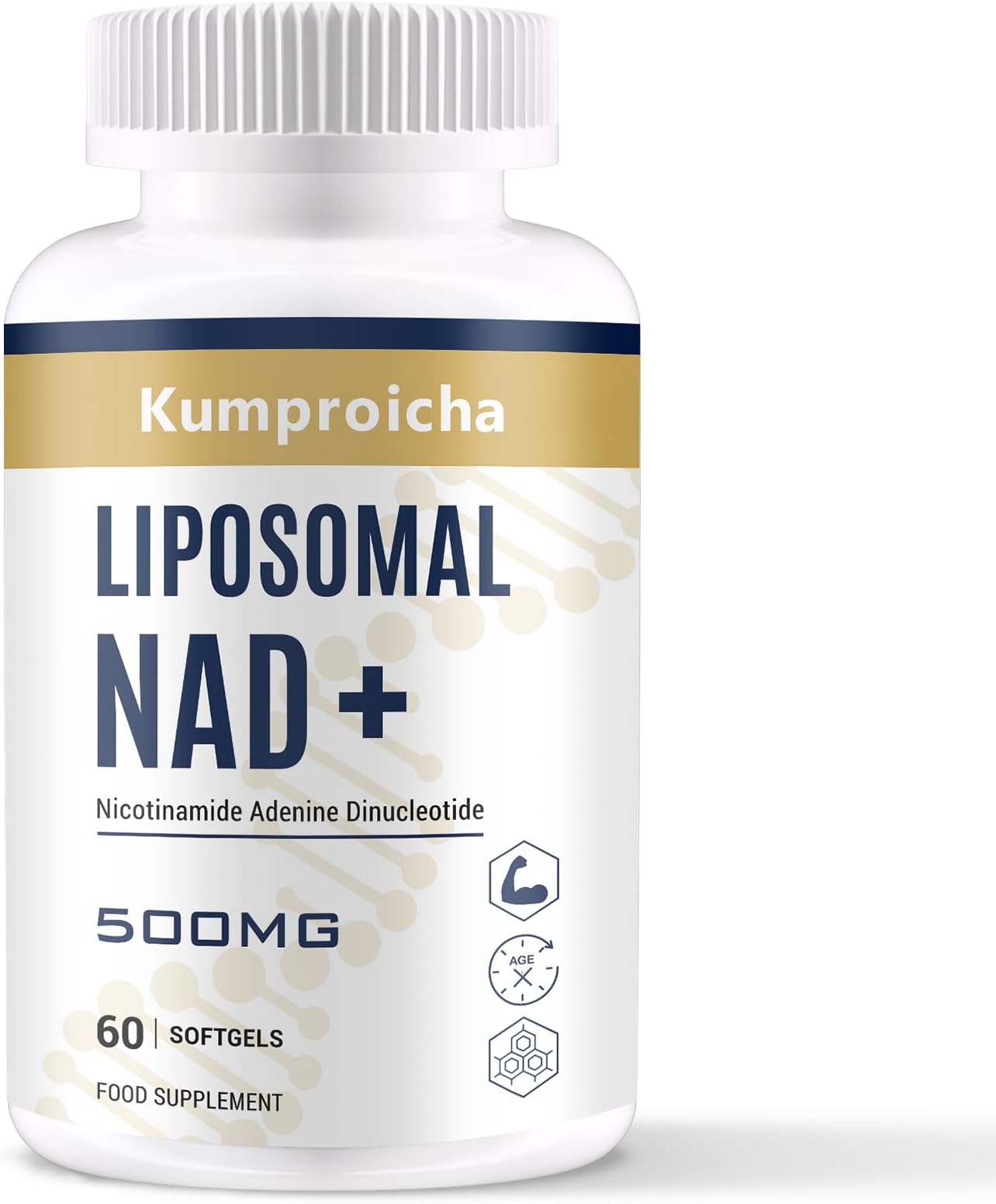 Liposomal NAD+ 500mg with TMG 250mg Softgels, Actual NAD+ Supplement for Cellular Repair & Energy Metabolism (60 Count (Pack of 1))