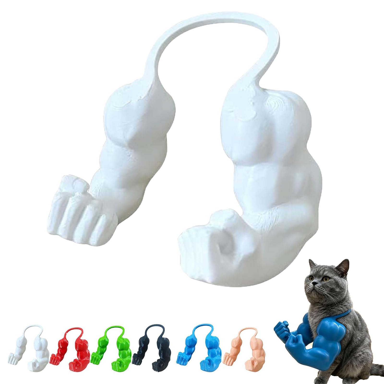 Cat Muscle Arms, Pet Muscle Arms Cosplay Accessories, 3D Printed Muscle Arms for Cats, Lightweight Neck Hanging Halloween Outfit, Funny Photo Prop for Cats & Dog (E#)
