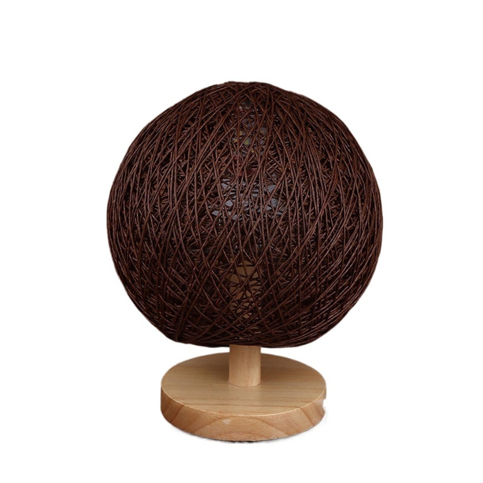 Luxemetals A5 Hand-Woven Rattan Vine Ball Pendant Lampshade - 20Cm Round Bamboo Light Shade(A5)