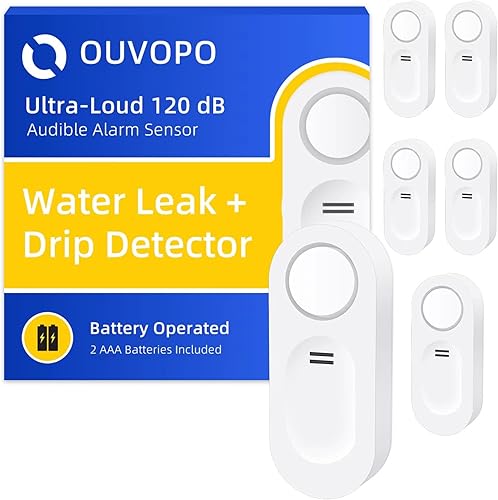Miniatura 2 de Detectores de fugas de agua, paquete de 6, sensor de alarma de agua de 120 dB, detector de inundación, alarmas sensibles de fugas y goteo, para el