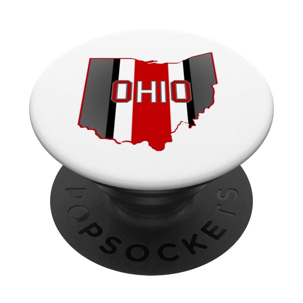 State of Ohio Ohioan Pride Striped White Graphic Design PopSockets PopGrip: Swappable Grip for Phones & Tablets