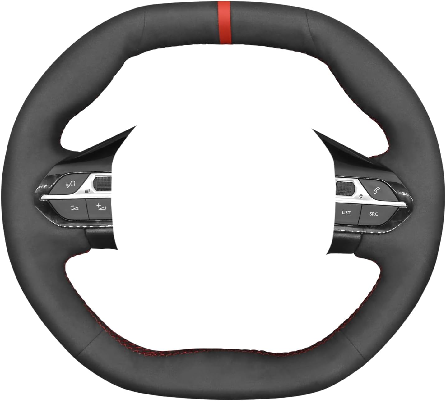 MEWANT Car Steering Wheel Covers for Peugeot 208 308 (SW) 2008 3008 508 508 SW5008 Partner Rifter Synthetic Suede Car Steering Wrap