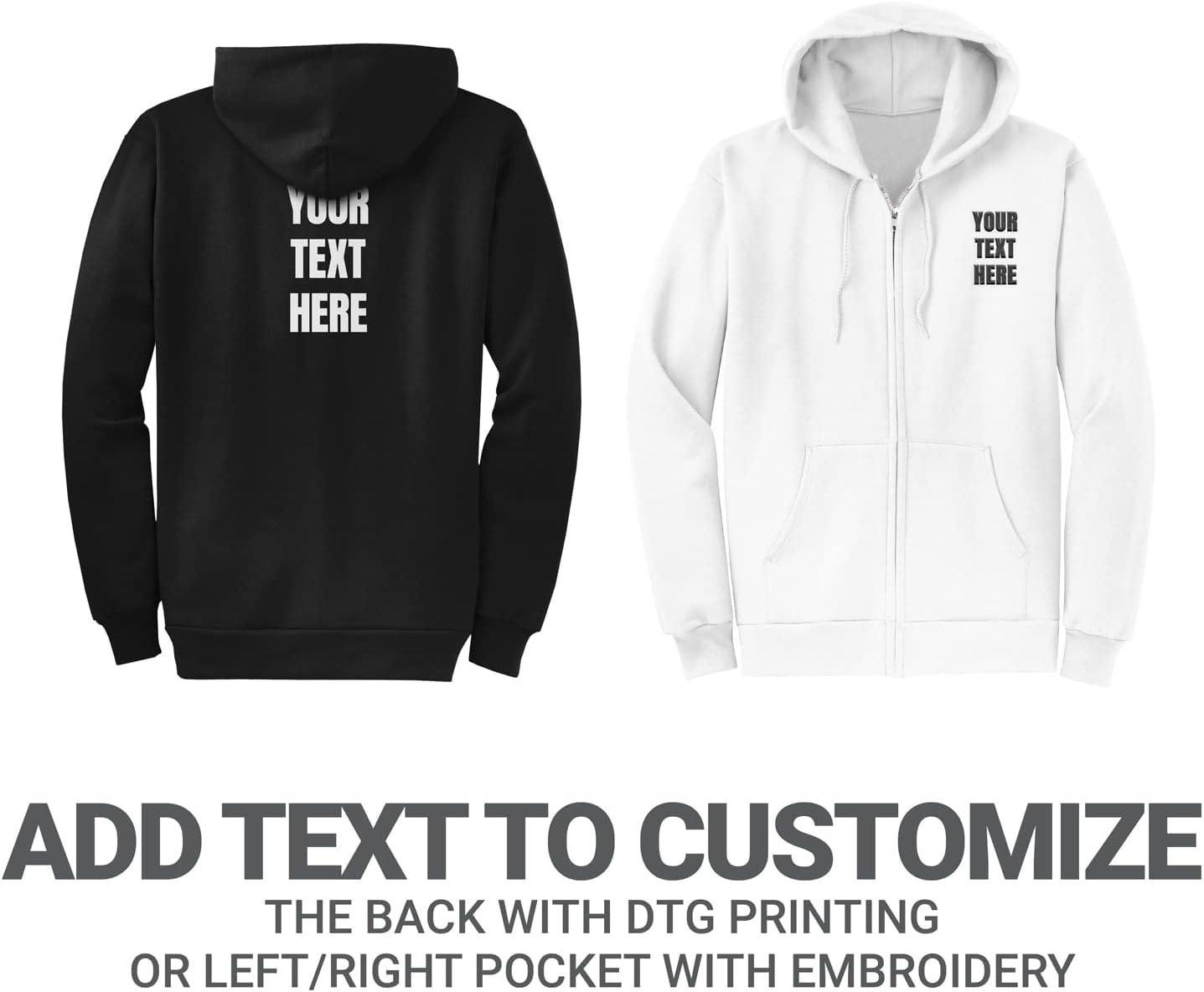 GotPrint Custom Embroidered Zip Up Hoodie | Personalized Embrodiered Zip-Up Hoodies for Men, Women, Design Your Own Jacket - Image 4