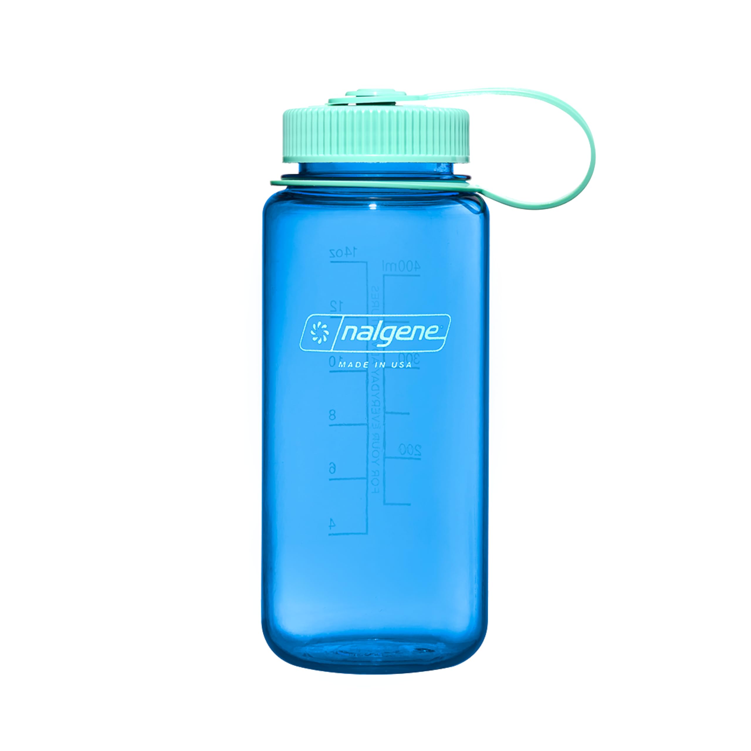 Nalgene Water Bottle - Lightweight Sustain Tritan BPA-Free Shatterproof Bottle for Backpacking, Hiking, Gym, 16 OZ, Wide Mouth, Cornflower Blue